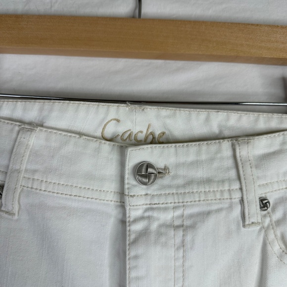 Cache Women's White Stretch Bootcut Jeans Size 10 - Picture 3 of 9